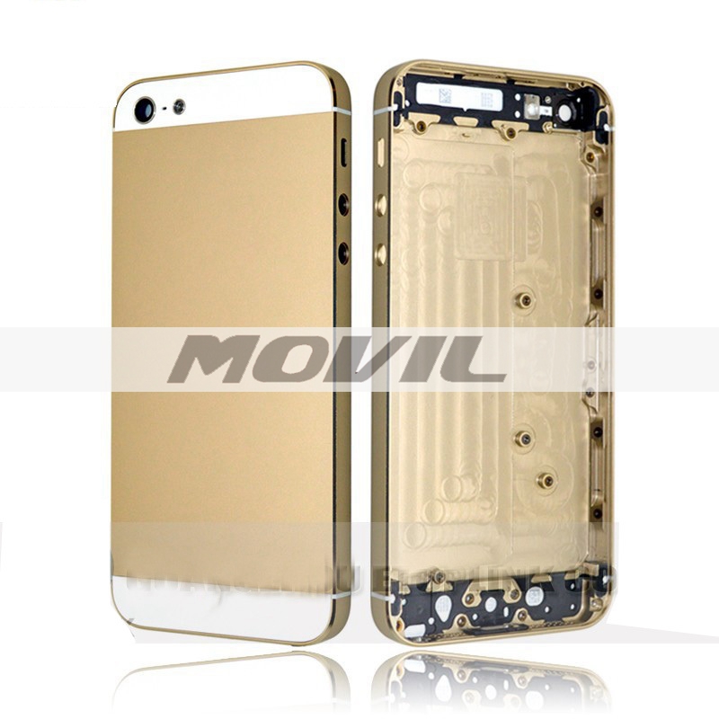 For iPhone 5 like iPhone 5S back cover Gold Color Battery Cover Assembly Middle Frame Metal Housing door